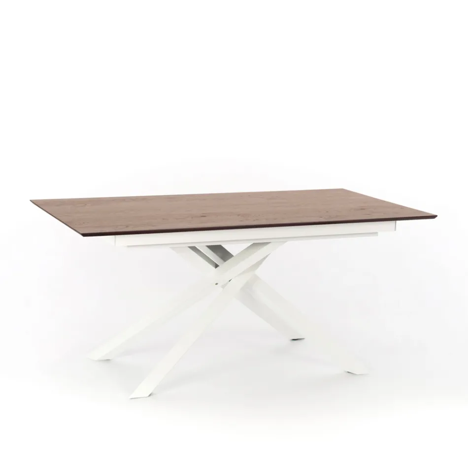 Extendable design table with metal legs, Lucera Viadurini