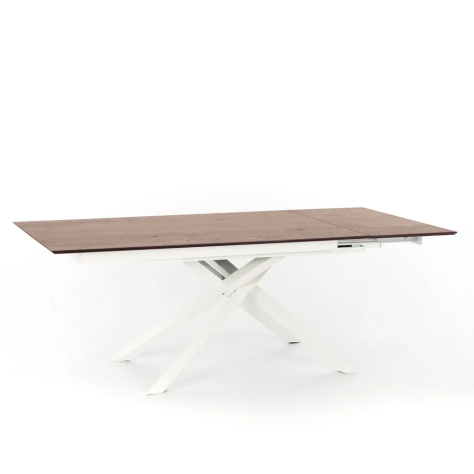 Extendable design table with metal legs, Lucera Viadurini