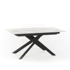 Extendable design table with metal legs, Lucera Viadurini