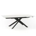 Extendable design table with metal legs, Lucera Viadurini
