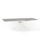 Extendable design table with metal legs, Lucera Viadurini