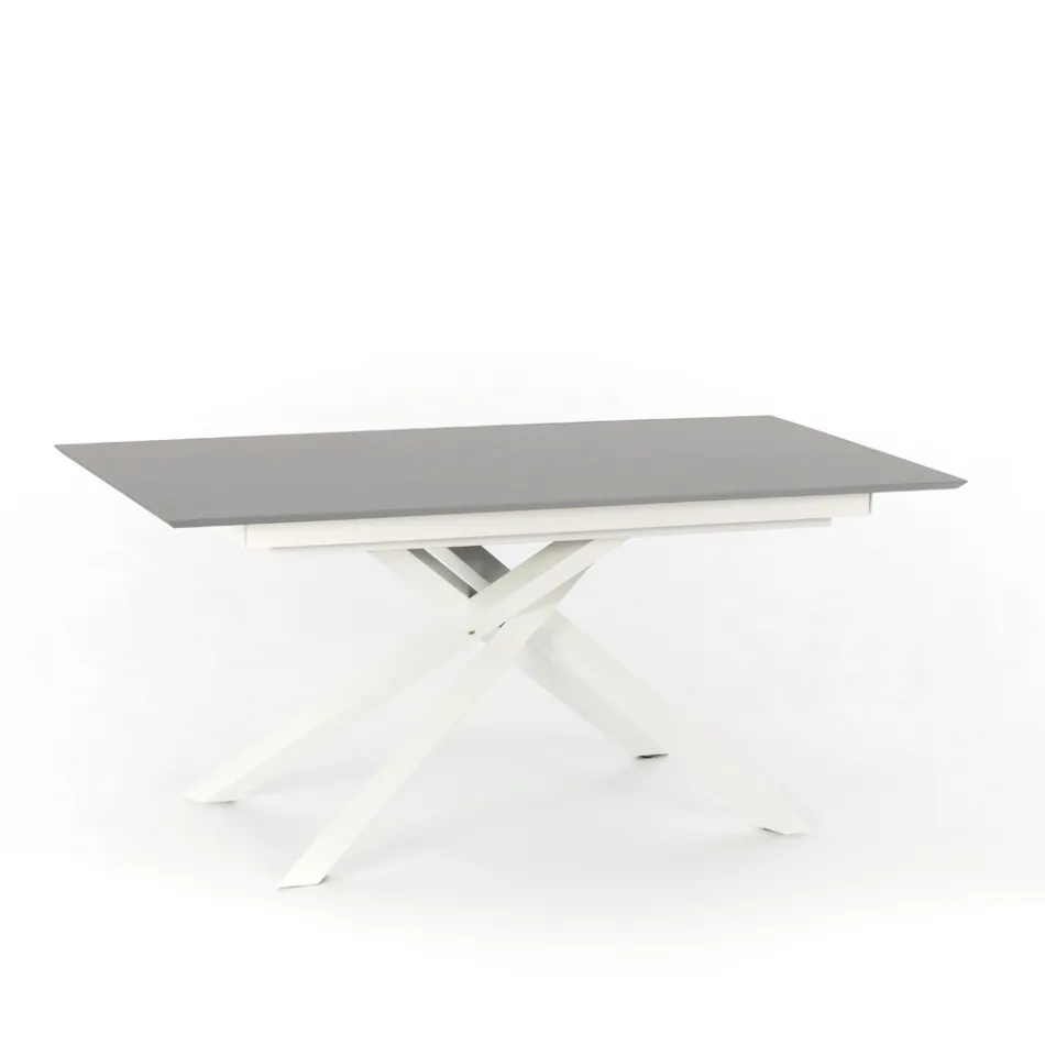 Extendable design table with metal legs, Lucera Viadurini