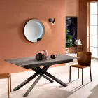 Extendable design table with metal legs, Lucera Viadurini