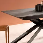 Extendable design table with metal legs, Lucera Viadurini