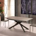 Extendable design table with metal legs, Lucera Viadurini