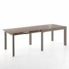 Extendable Design Table in Glass and Metal, Warrior Viadurini