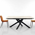 Extendable design table in glass-ceramic made in Italy, Dionigi