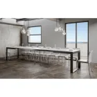 Extendable Table of Modern Design in Melamine Wood - Badesi Viadurini