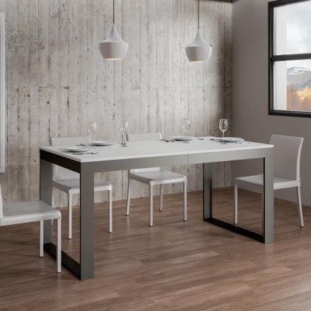 Extendable Table of Modern Design in Melamine Wood - Badesi Viadurini