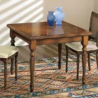 Extendable Table and 2 Chairs in Patinated Walnut Made in Italy - Biotite Viadurini