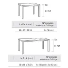 Extendable Square Table Up to 232 cm in HPL Made in Italy - Filiberto Viadurini