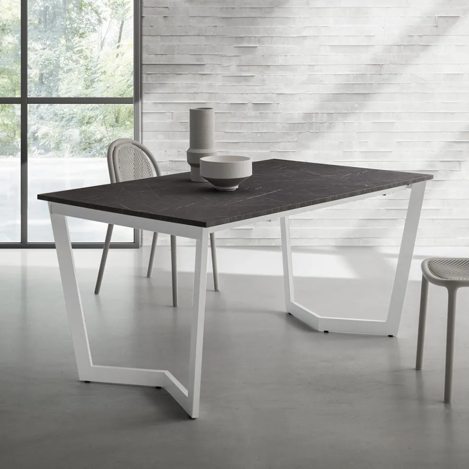 Extendable Table Up to 238 cm in Metal and Hpl Made in Italy - Pablito Viadurini