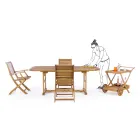 Extendable Wooden Garden Table up to 240 cm, by Design - Roxen Viadurini