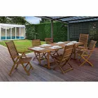 Extendable Wooden Garden Table up to 240 cm, by Design - Roxen Viadurini