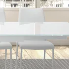 Extendable table up to 278 cm in glass and white steel Made in Italy - Grotta Viadurini