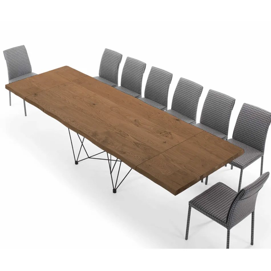 Extendable Table up to 300 cm in Made in Italy Veneered Wood – Ezzellino Viadurini