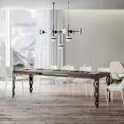 Extendable Table up to 4 m in Melamine Wood and Iron Made in Italy - Marella Viadurini