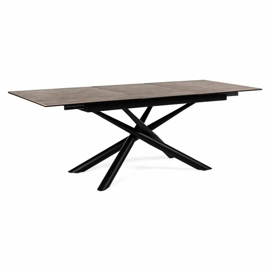 Extendable Table Up to 220 cm in Ceramic and Steel Homemotion - Brianza Viadurini