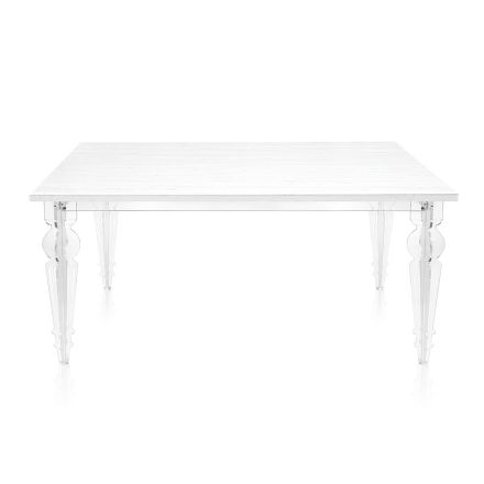 Extendable Table Up to 255 cm in Wood and Plexiglass Made in Italy - Elide Viadurini