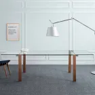 Extendable Table Up to 280 cm in Transparent Glass Made in Italy - Sopot Viadurini