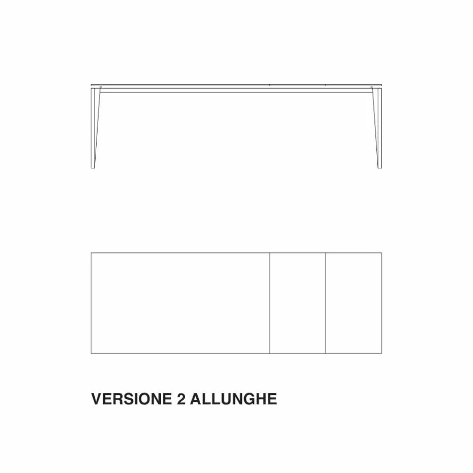Extendable table up to 290 cm in glass ceramic Made in Italy - Polonio Viadurini