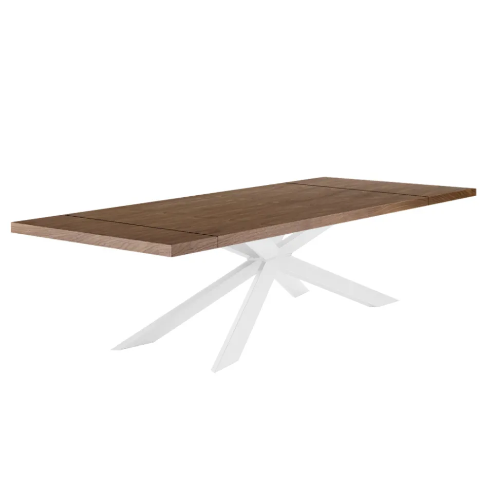 Extendable Table Up to 300 cm with Veneered Top Made in Italy - Grotta Viadurini