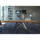 Extendable Table up to 300 cm in Wood and Steel Made in Italy - Settimmio Viadurini