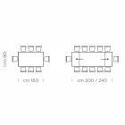 Extendable Table up to 300 cm in Wood and Steel Made in Italy - Settimmio Viadurini