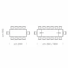 Extendable Table up to 300 cm in Wood and Steel Made in Italy - Settimmio Viadurini