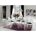 Extendable table up to 350cm in Gloss White Tanganika Walnut, Leomas Viadurini