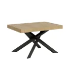 Extendable Table up to 440 cm in Anthracite Iron and Wood Made in Italy - Graffo Viadurini