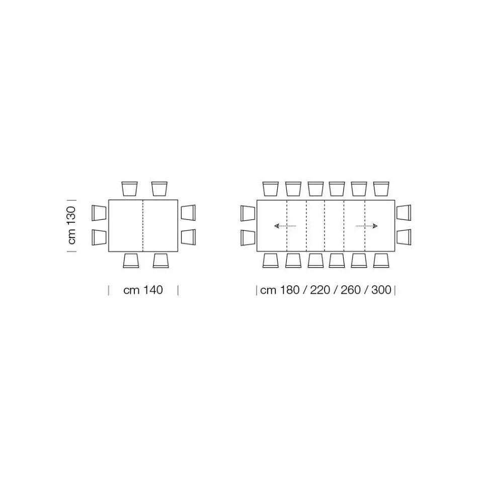 Extendable Table up to 470 cm in Made in Italy Veneered Wood – Gordito Viadurini