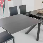 Extendable Table in Polished Calacatta Black Ceramic Starlit - Balia Viadurini