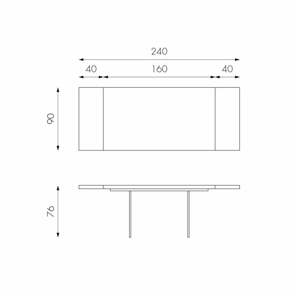 Extendable table in oak veneer with Nico glass legs Viadurini
