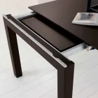 Extendable table in ash wood with lateral bands painted gray - Ketla Viadurini