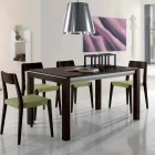 Extendable table in ash wood with lateral bands painted gray - Ketla Viadurini