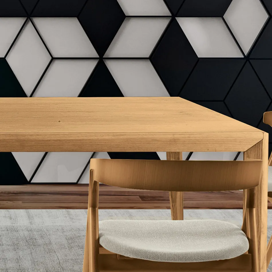 Extendable Table in Solid Ash Wood in Different Finishes - Ferenc Viadurini