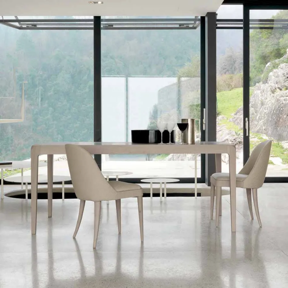 Extendable table in natural gray walnut modern design Matis Viadurini