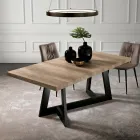 Extendable Melamine Table in 2 Different Finishes Made in Italy - Tecna Viadurini