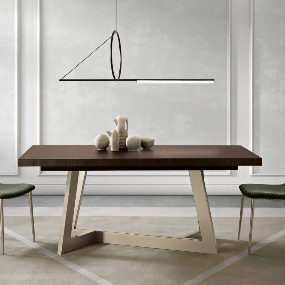Extendable Melamine Table in 2 Different Finishes Made in Italy - Tecna Viadurini
