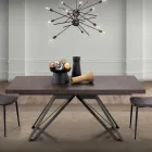 Extendable Folding Table in Metal and Melamine Made in Italy - Meluso Viadurini