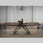 Extendable Folding Table in Metal and Melamine Made in Italy - Meluso Viadurini