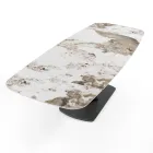 Extendable table in metal and ceramic top in onyx marble finish - Marche Viadurini