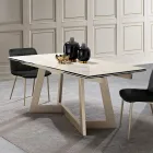 Extendable Glass Ceramic Table with 3 Different Finishes Made in Italy - Tecna Viadurini