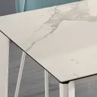 Extendable table in glass ceramic and metal base in different finishes - Ariel Viadurini