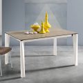 Extendable Glass Ceramic Table Fokos Terra Finish Made in Italy - Ariel