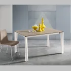Extendable Glass Ceramic Table Fokos Terra Finish Made in Italy - Ariel Viadurini