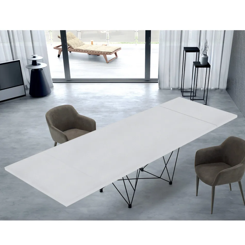 Modern Extendable 14-Seater Table with Laminate Top Made in Italy - Ezzellino Viadurini