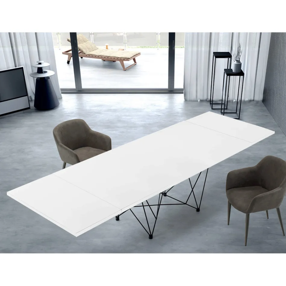 Modern Extendable 14-Seater Table with Laminate Top Made in Italy - Ezzellino Viadurini
