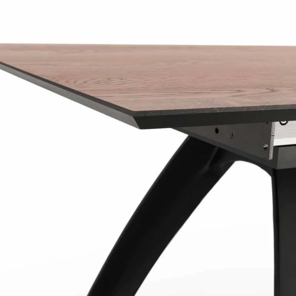 Modern extendable table with metal legs, Villongo Viadurini